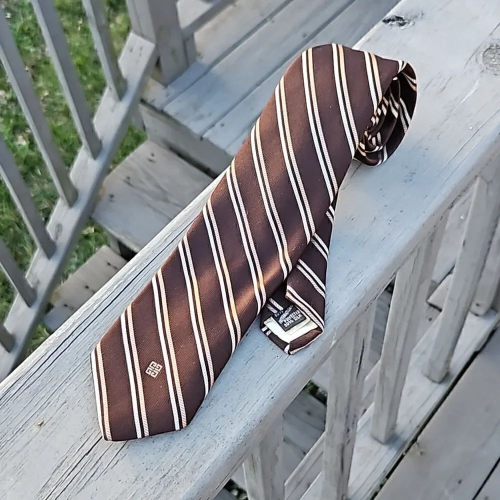 Givenchy Monsieur brown stripe tie